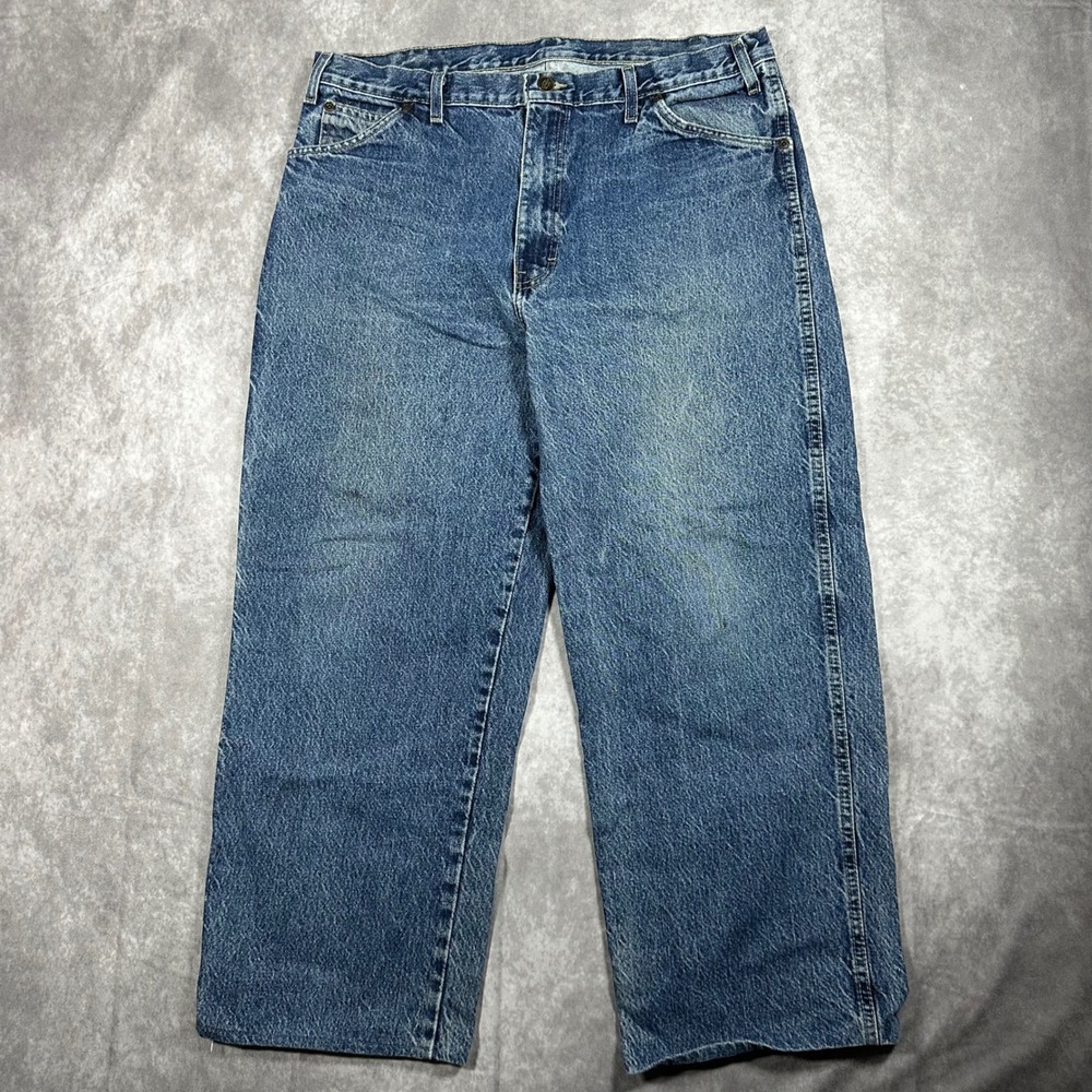 Dickies Men 38x30 Blue Denim Utility Carpenter Pants Loose Fit Workwear Gorpcore